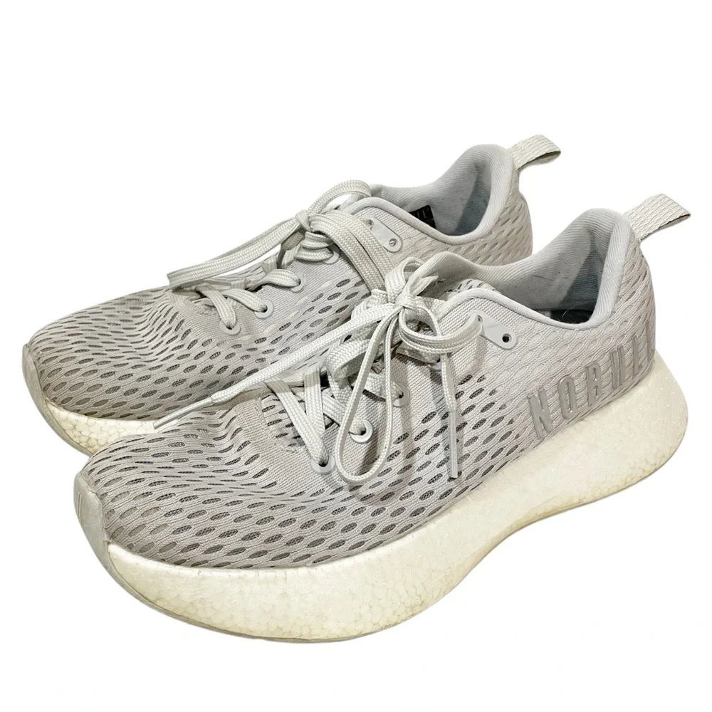 NoBull Womens‎ Size 9.5 Grey Knit Athletic Low Top Sneakers